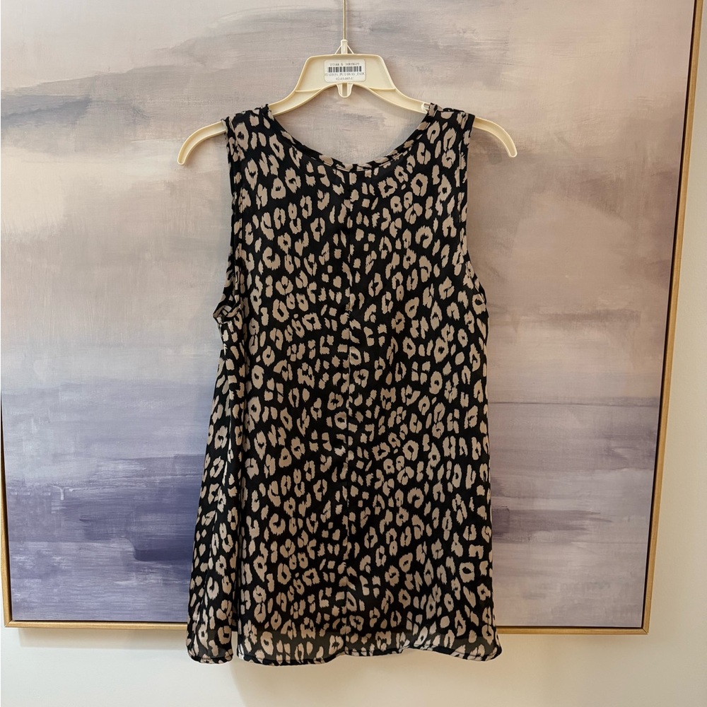 Black and Bronze Animal Print Sleeveless Tank Women’s Small - Picture 4 of 5